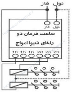 نقشه ساعت فرمان 2 رله ای مدل STB-90P2R شیوا امواج